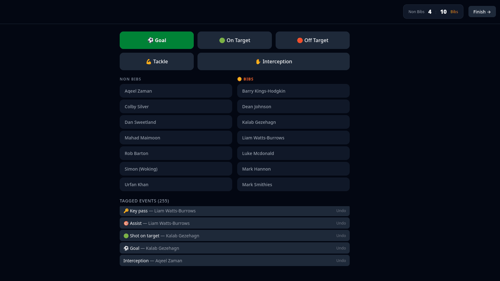 7-aside Football Stats Tracker screenshot 9
